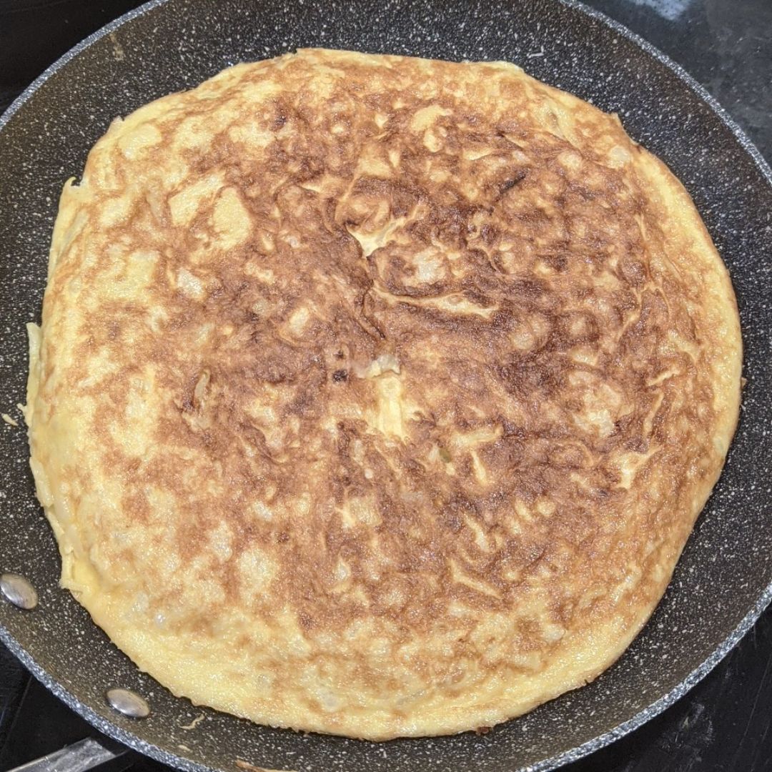 Tortilla de patata, coliflor y cebollaStep 0