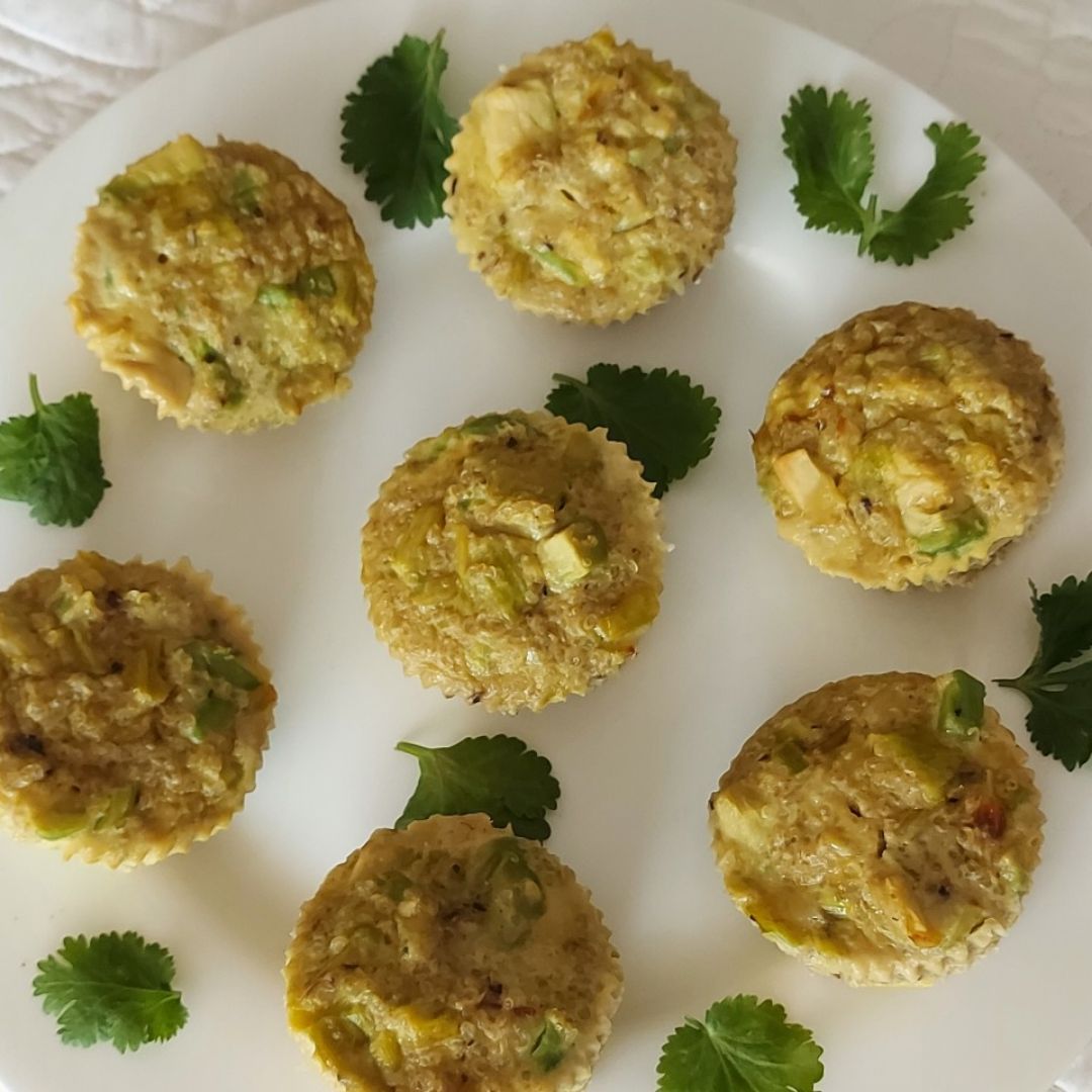 Muffins de quinoa y aguacate al horno Paso 6 Muffins de quinoa y aguacate al horno Paso 6