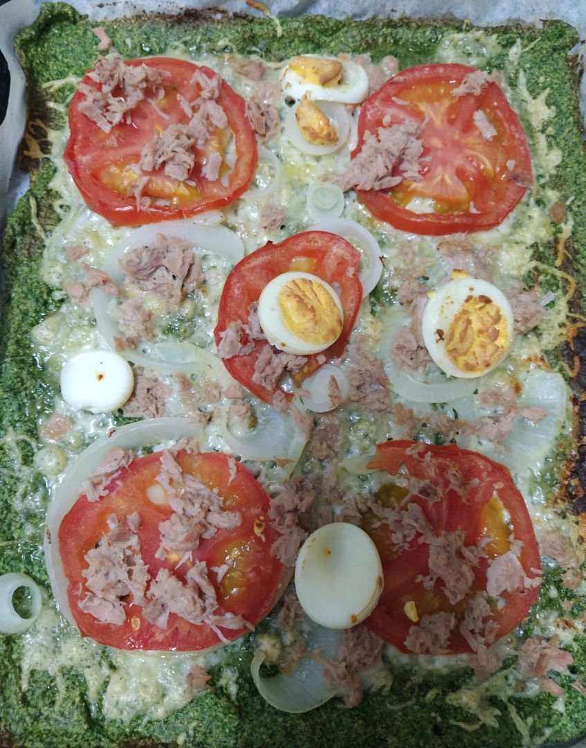 Pizza base de espinacas
