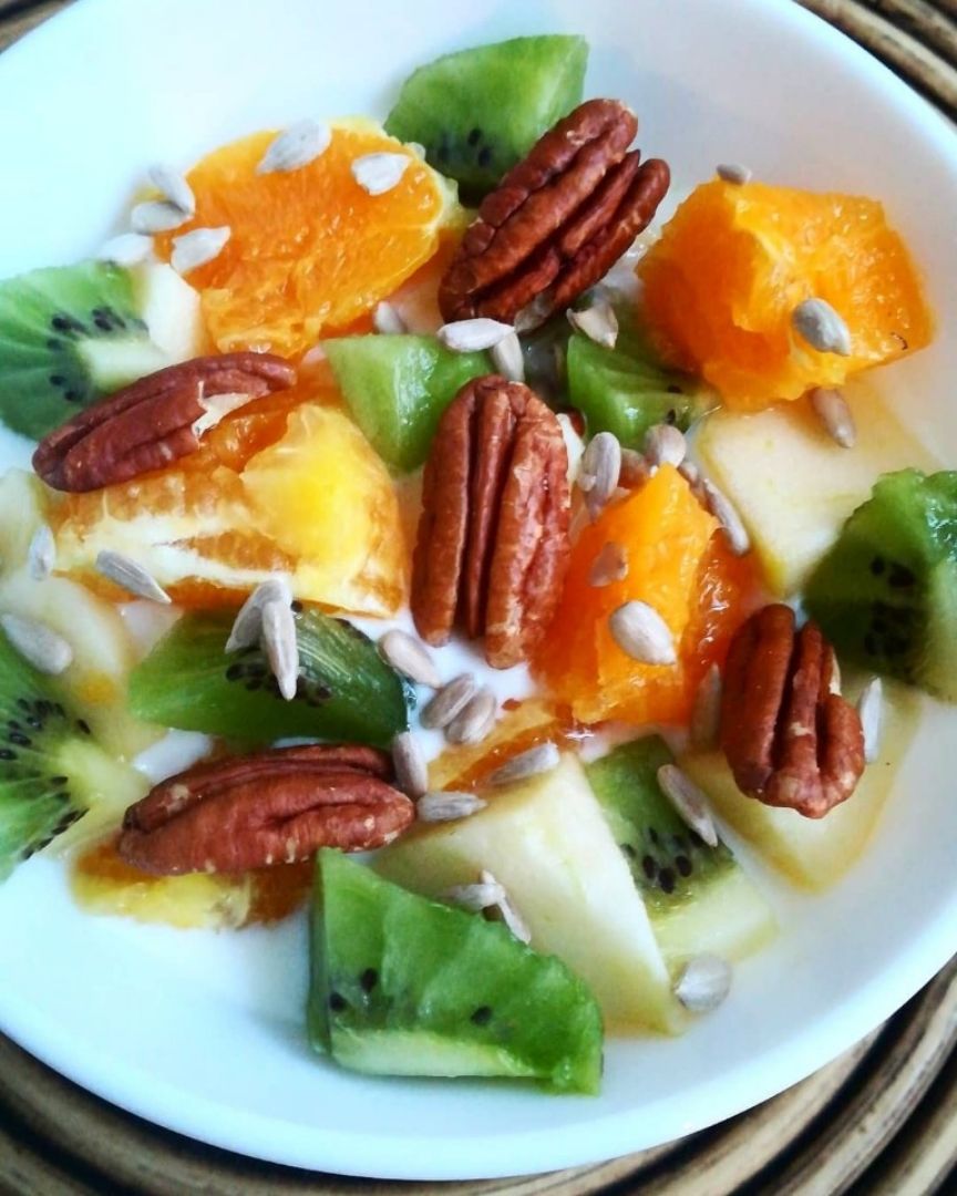Fruta con kéfir 