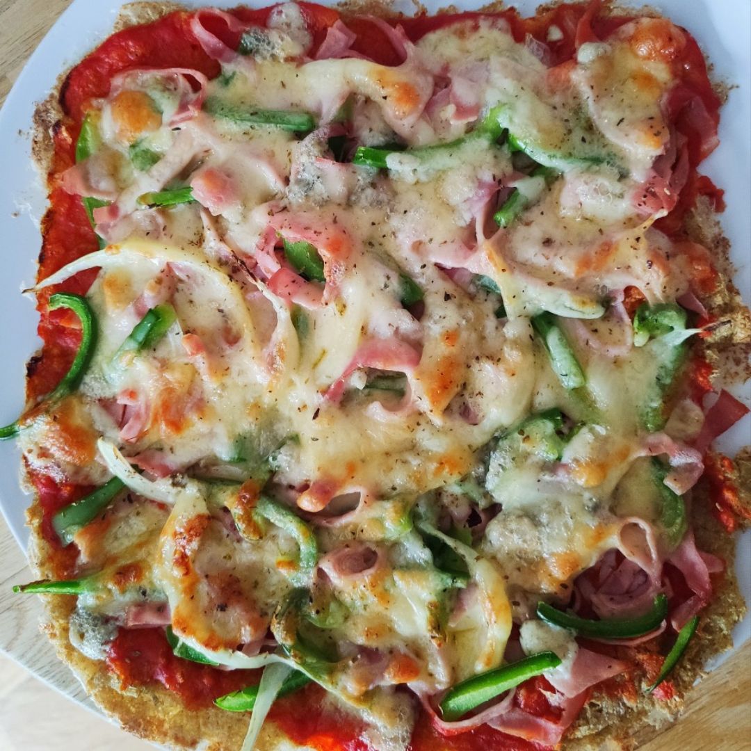 Pizza Mediterránea de quinoa,  BAJA EN CALORÍAS 🌈