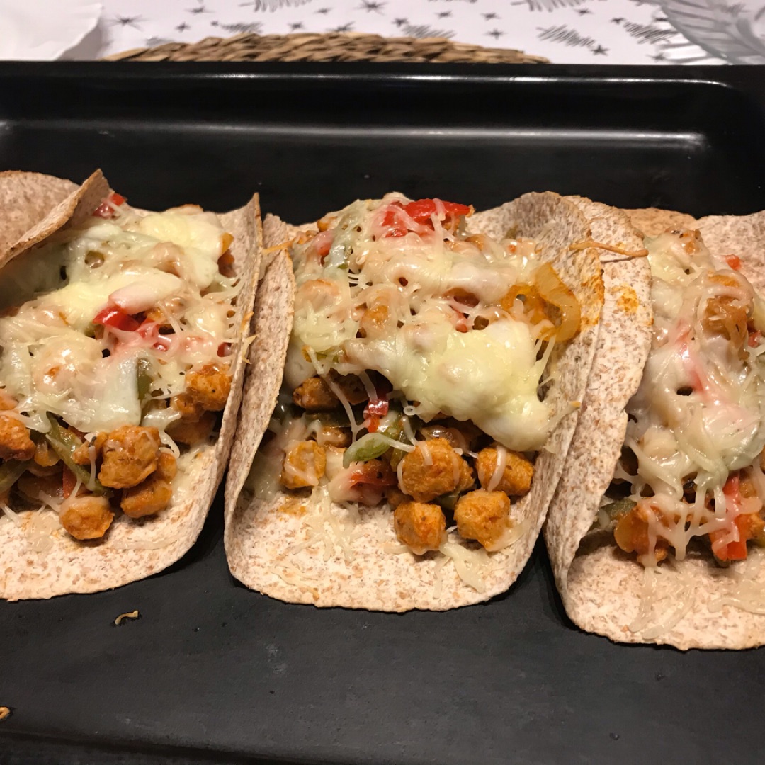 Fajitas con verduras y soja