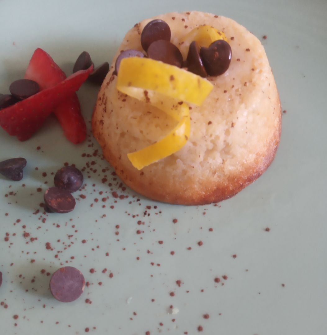 Flanes de manzana y queso batido