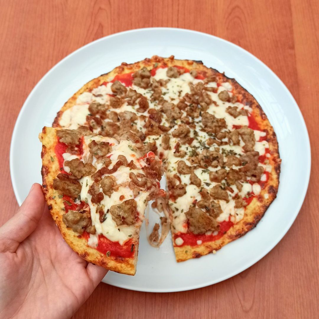 Pizza con base de coliflor