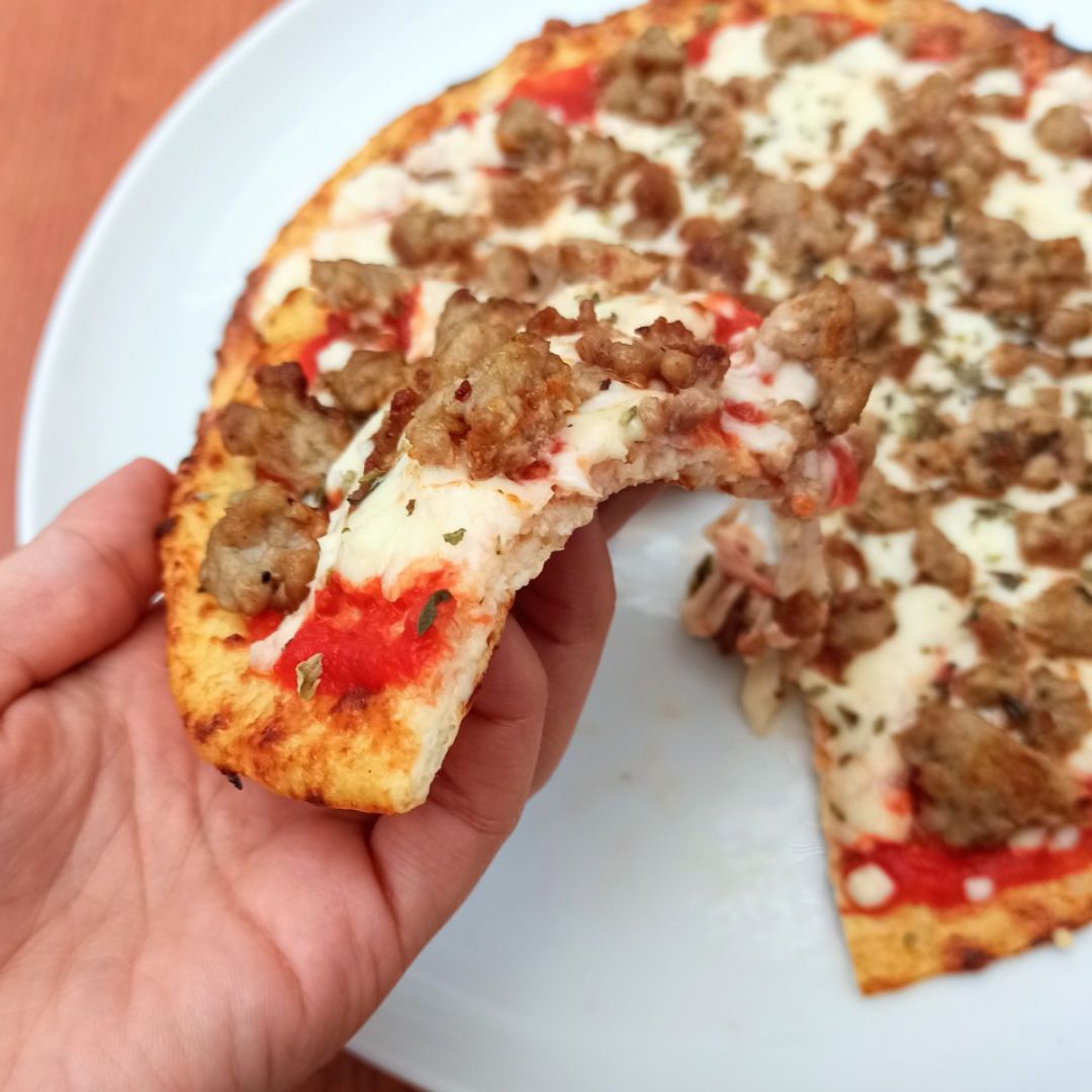 Pizza con base de coliflor Paso 4 Pizza con base de coliflor Paso 4