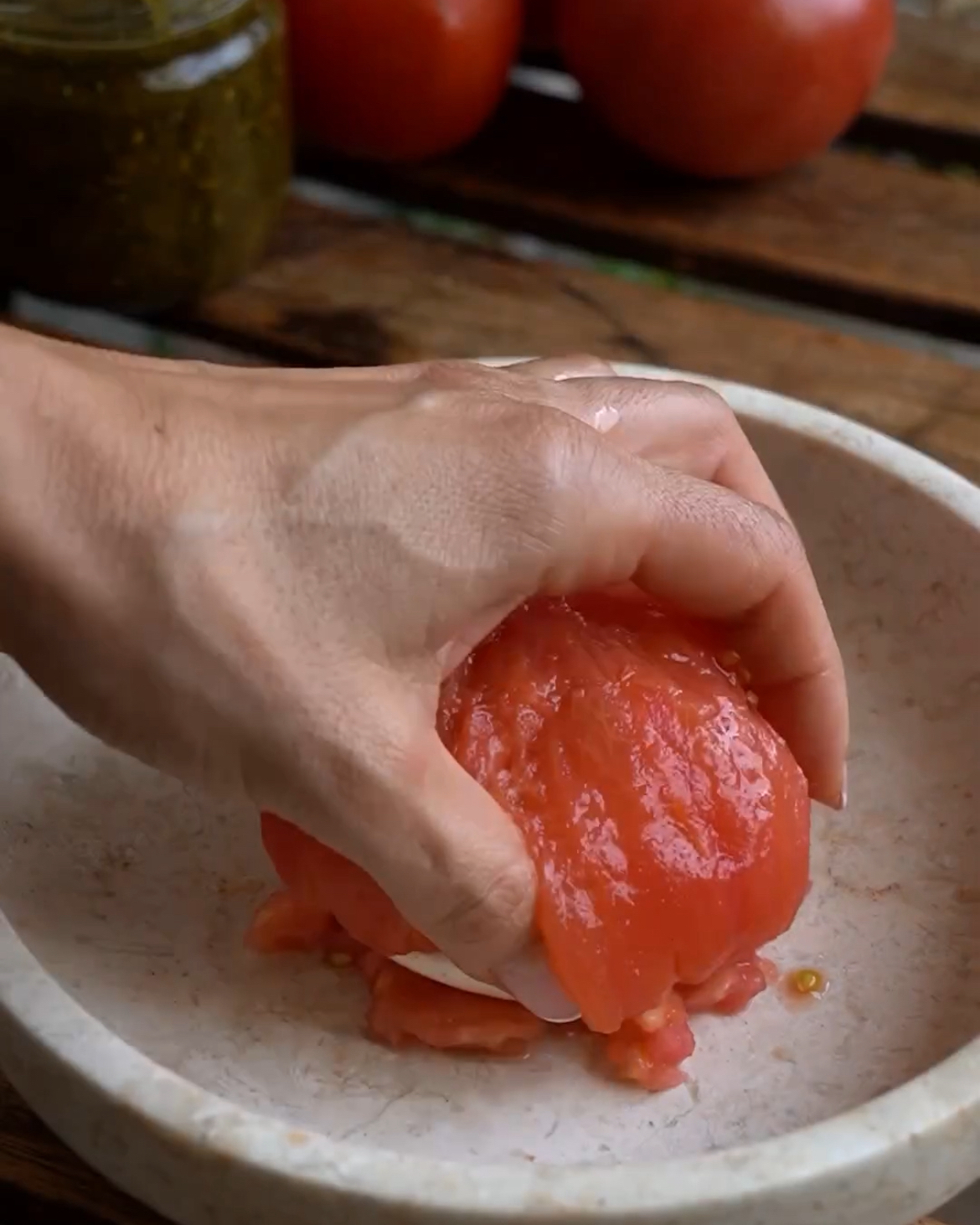 Bomba de tomate y burrata Paso 4 Bomba de tomate y burrata Paso 4