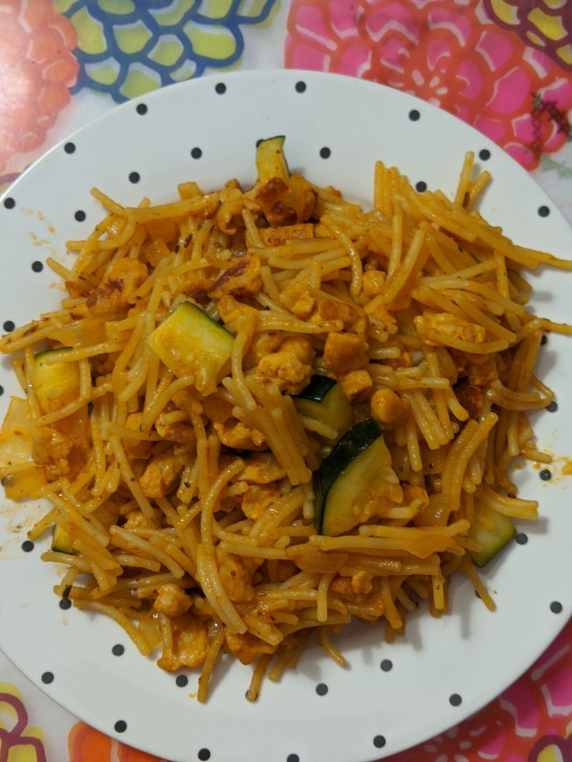 🍽️ Pasta, soja texturizada, calabacin 🍽️ Pasta, soja texturizada, calabacin