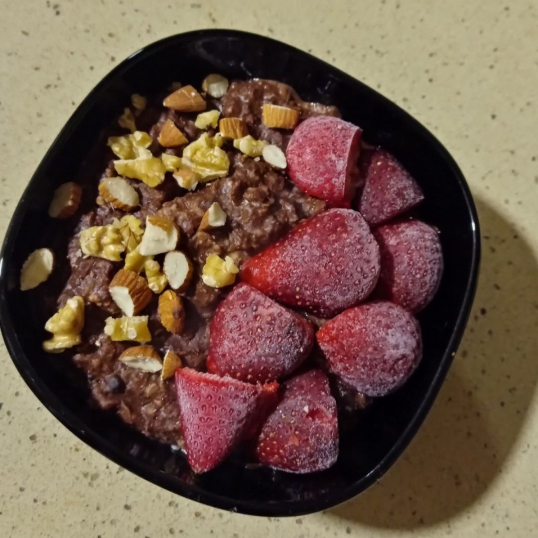 Porridge de avena con cacao y claras de huevos