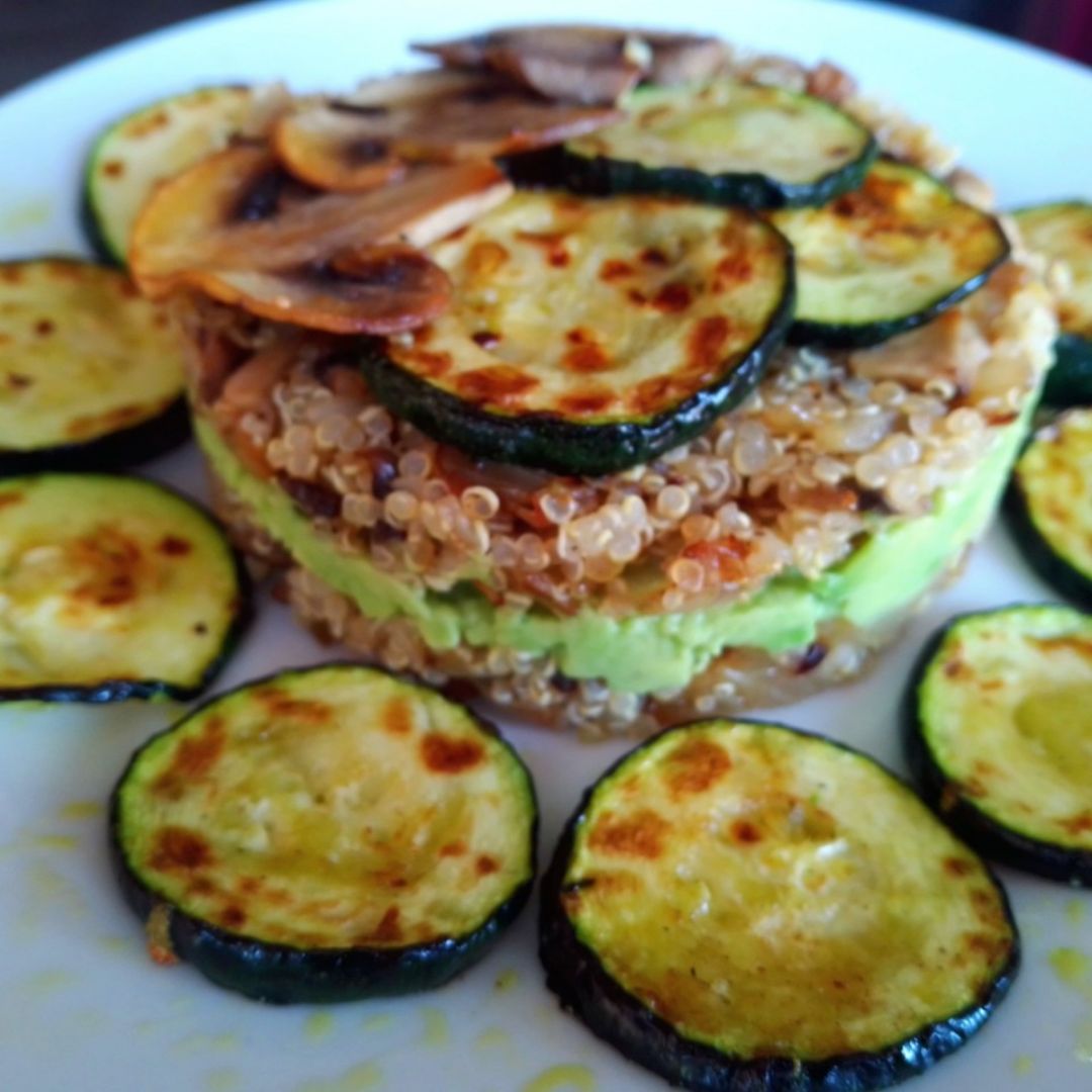 🥑TIMBAL DE QUINOA Y CHAMPIÑONES CON MAYONESA DE AGUACATE🥑 Paso 5 🥑TIMBAL DE QUINOA Y CHAMPIÑONES CON MAYONESA DE AGUACATE🥑 Paso 5