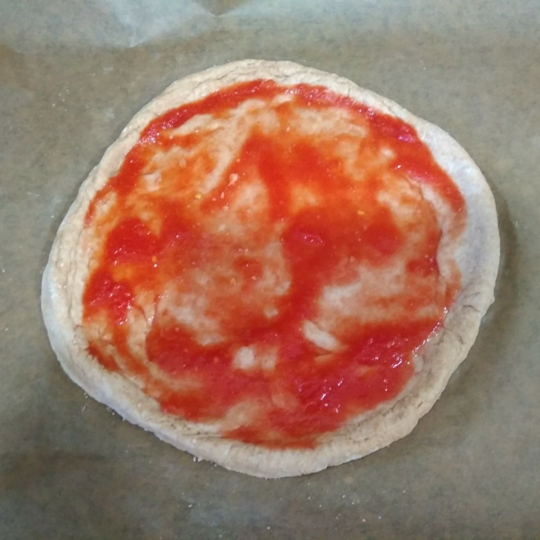 Pizza sin lactosa, con harina de espelta integral carbonara Paso 5 Pizza sin lactosa, con harina de espelta integral carbonara Paso 5