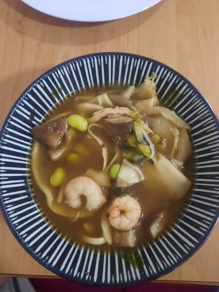 Sopa de Miso con bambu y setas Sopa de Miso con bambu y setas