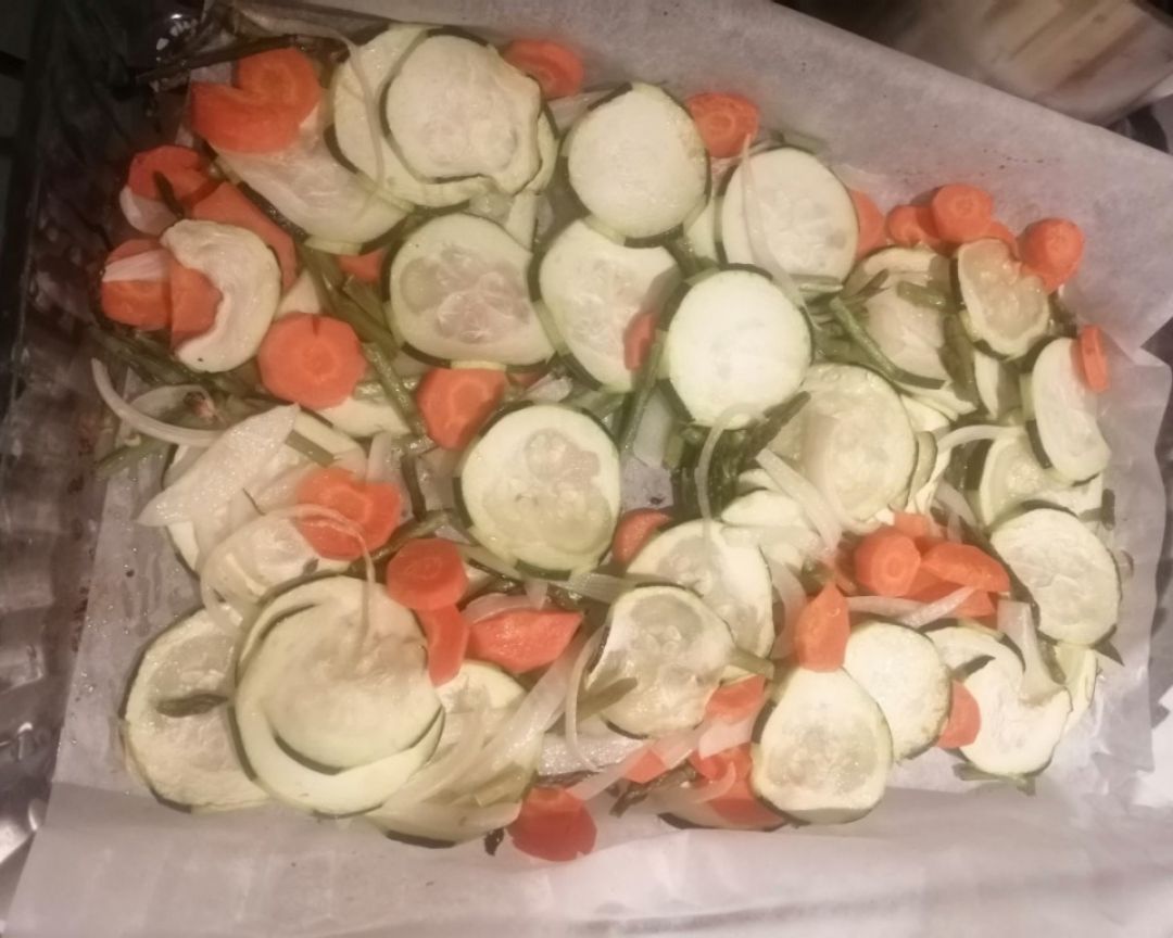 Lubina con verduras al horno Paso 1 Lubina con verduras al horno Paso 1