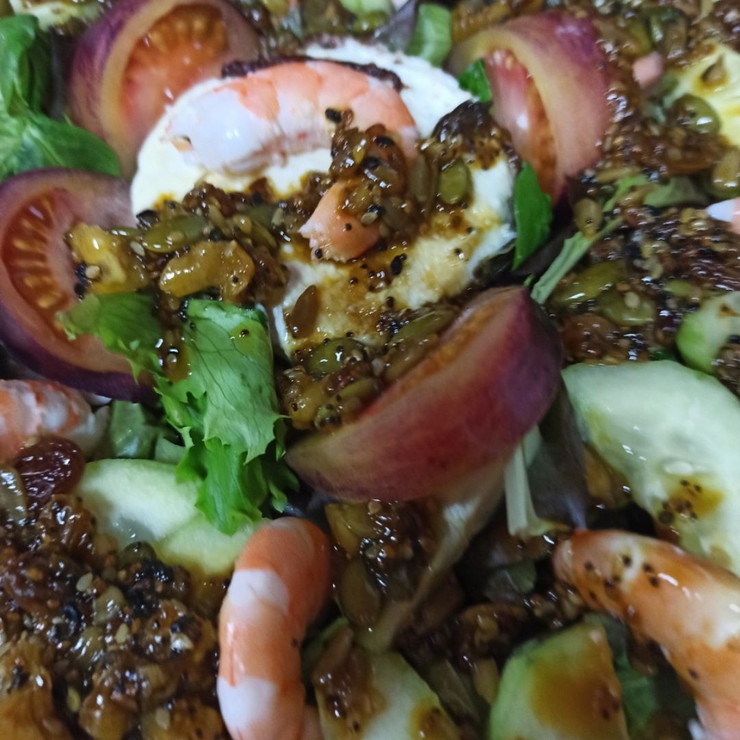 Ensalada de queso de cabra a la naranja con langostinos Paso 5 Ensalada de queso de cabra a la naranja con langostinos Paso 5