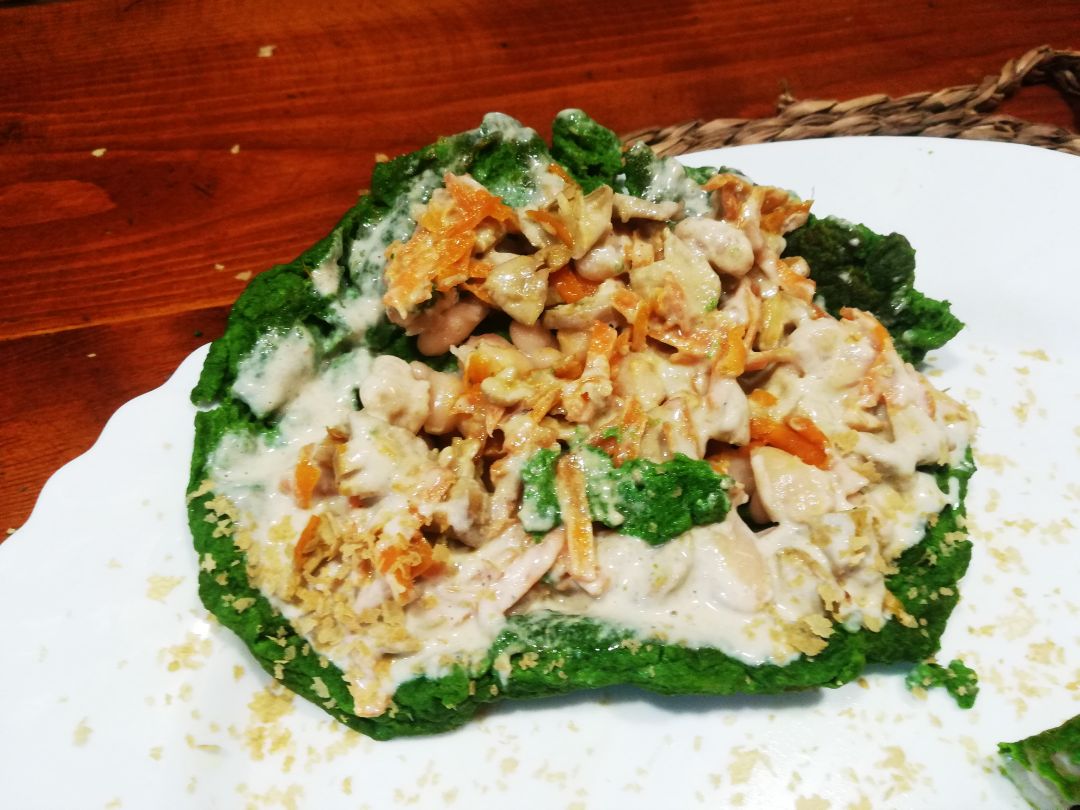 Wraps de espinaca veganos rellenos con salsa de setas Paso 6 Wraps de espinaca veganos rellenos con salsa de setas Paso 6