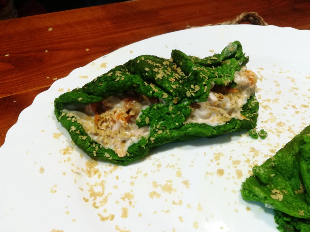 Wraps de espinaca veganos rellenos con salsa de setas Paso 7 Wraps de espinaca veganos rellenos con salsa de setas Paso 7