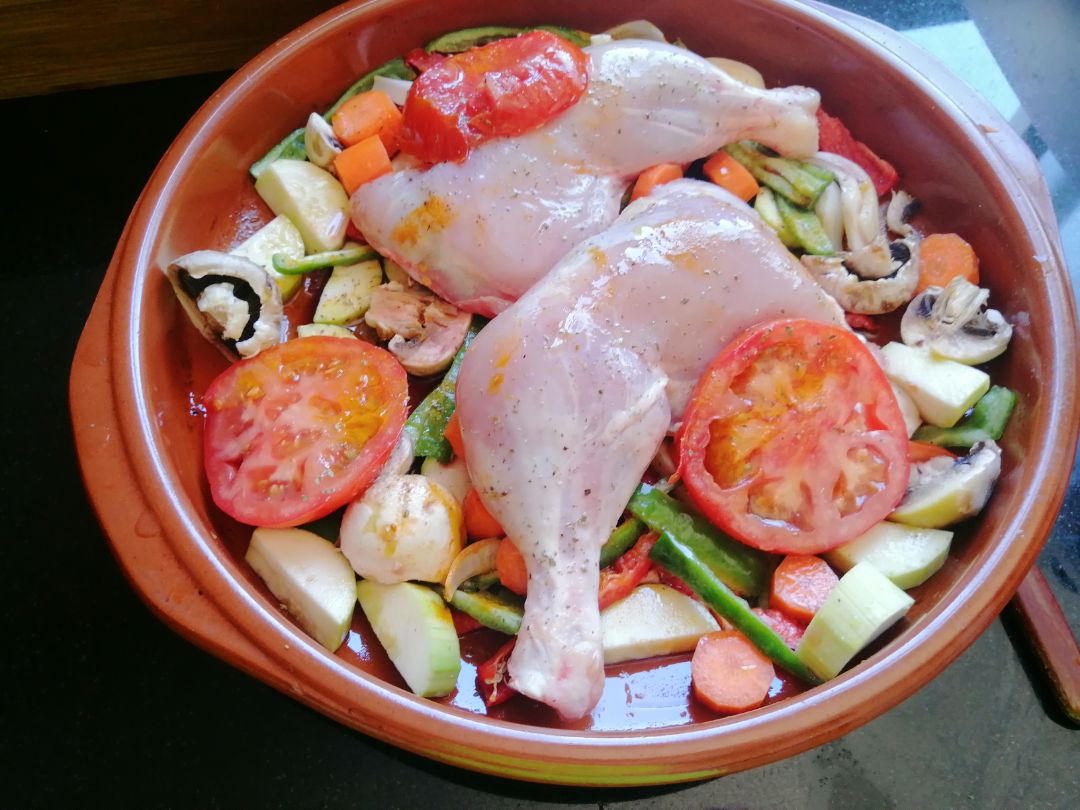 Pollo a la huerta Paso 1