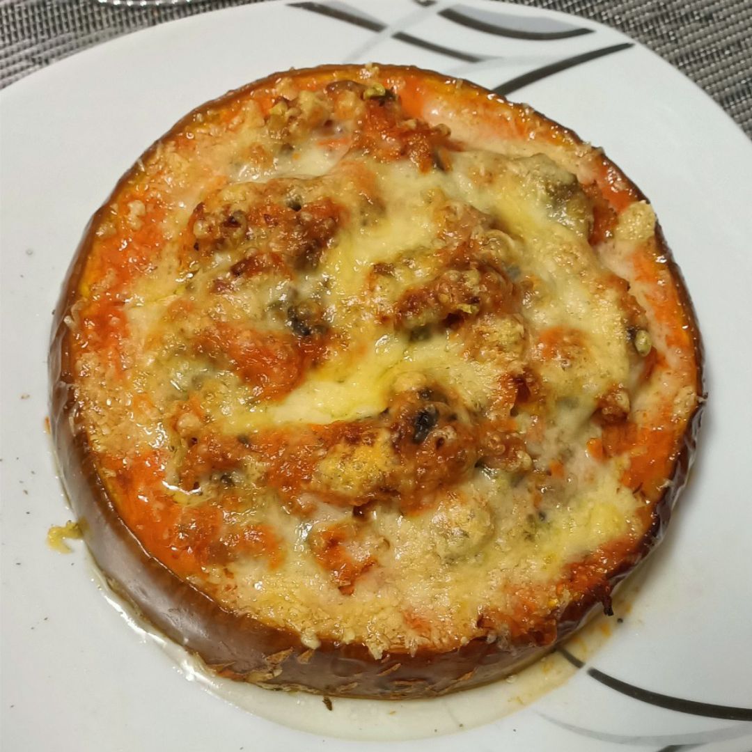 Calabaza asada rellena Calabaza asada rellena