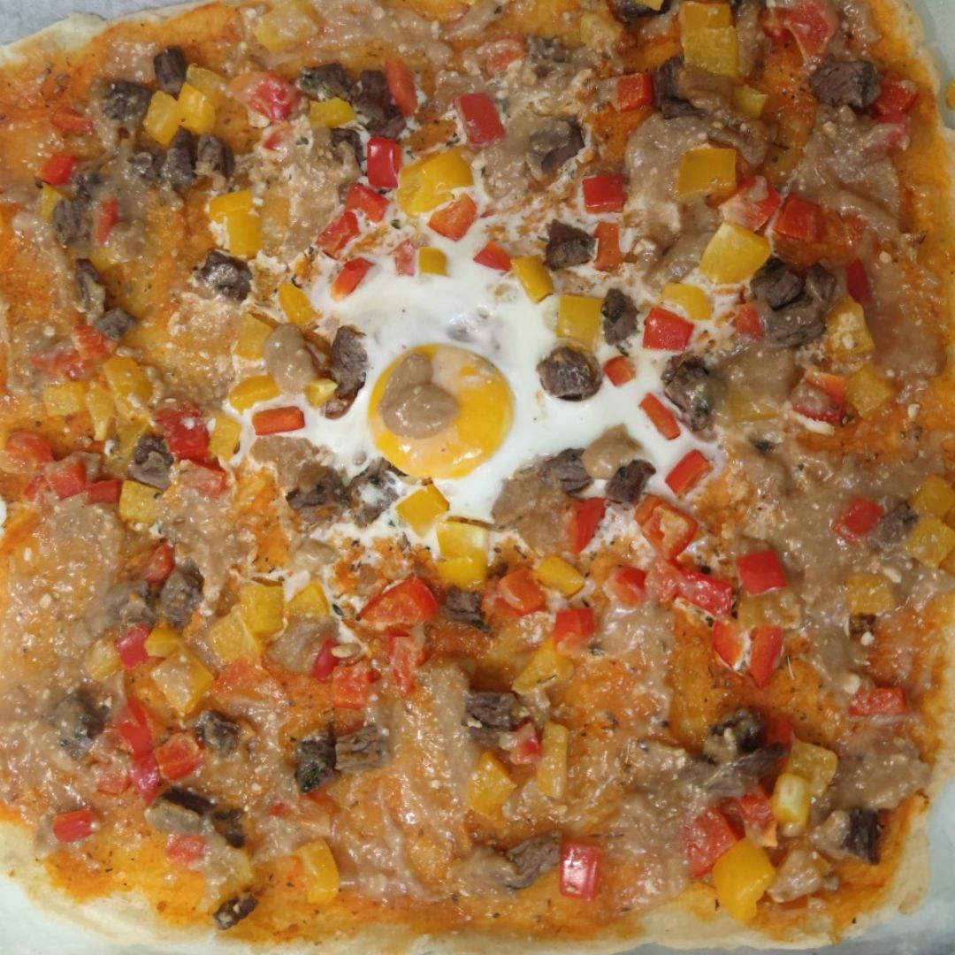 Pizza de yuca con ternera. Paso 2 Pizza de yuca con ternera. Paso 2