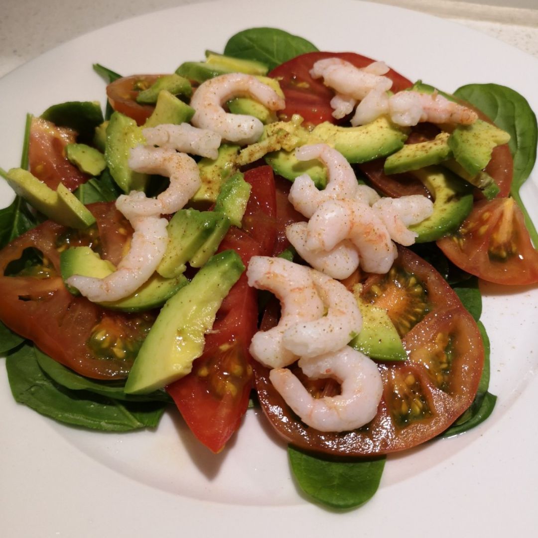 Ensalada de espinacas y gambas Ensalada de espinacas y gambas