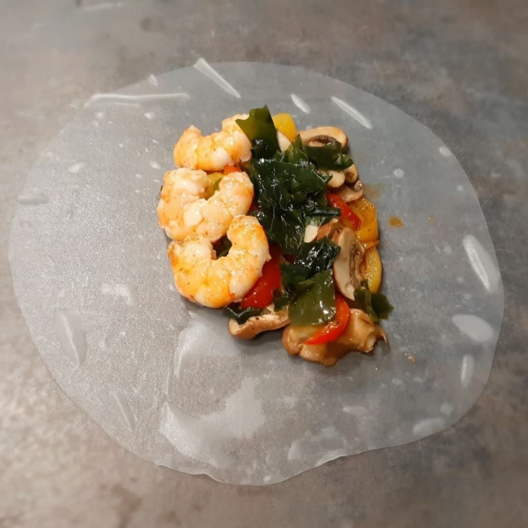 〰️ Rollitos de verdura y gambas 〰️ 🥢 Paso 3 〰️ Rollitos de verdura y gambas 〰️ 🥢 Paso 3