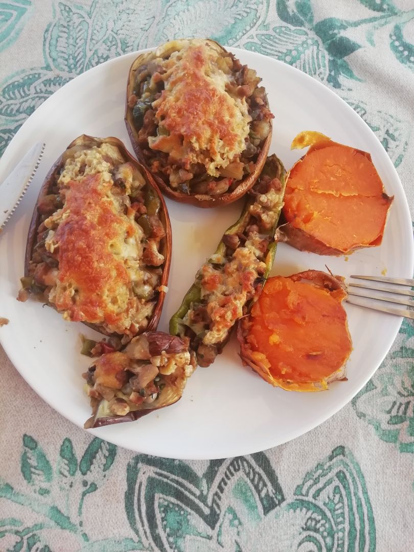Berenjenas rellenas con boniato Berenjenas rellenas con boniato