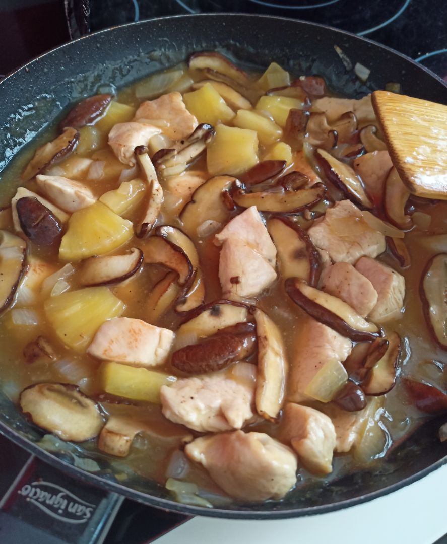 Solomillo de pavo a la piña Solomillo de pavo a la piña