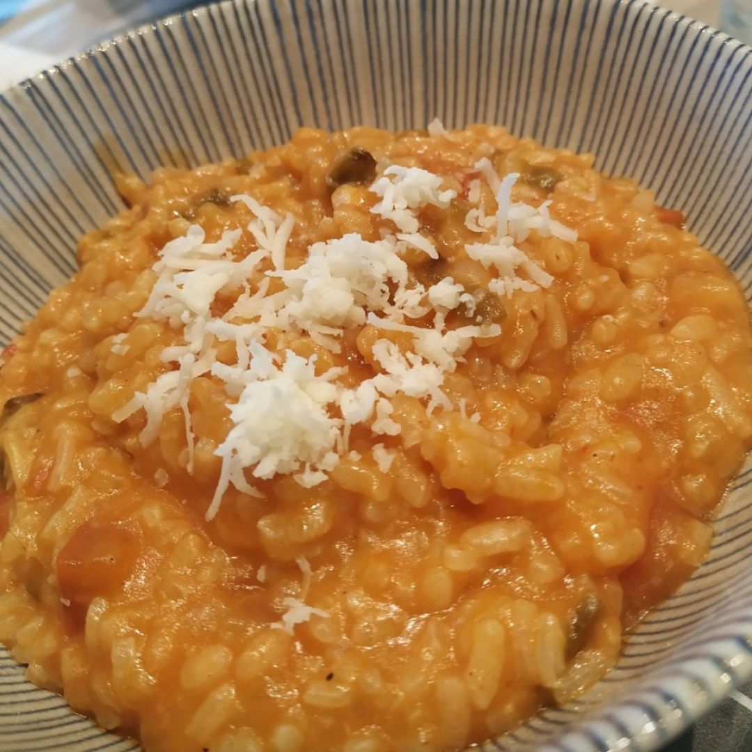 Risotto de verduras con parmesano Risotto de verduras con parmesano