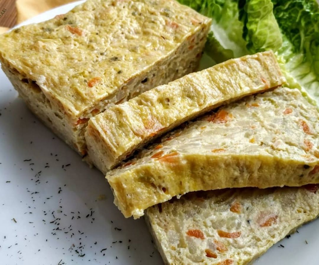 Pastel de verduras y salmón Pastel de verduras y salmón
