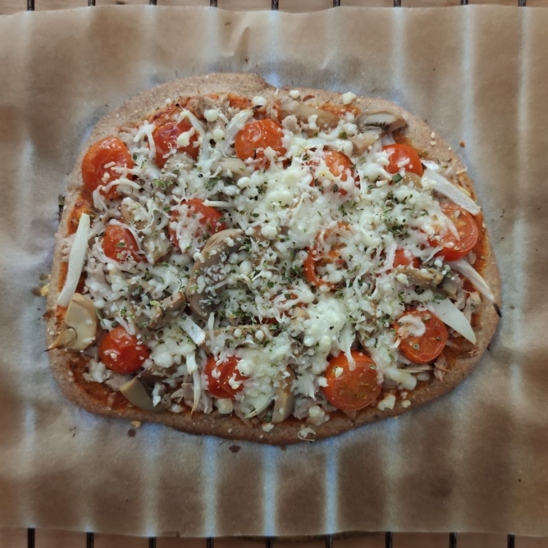 Pizza integral de atún Paso 5 Pizza integral de atún Paso 5