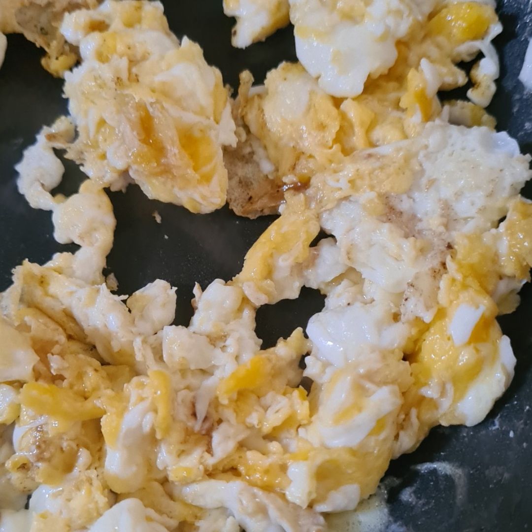 Arroz al limón con huevo y champiñones.  Paso 1