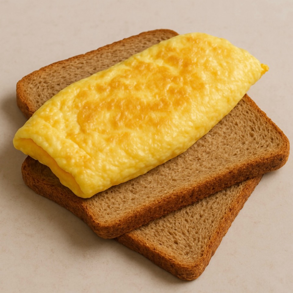 Tostada integral con tortilla francesa