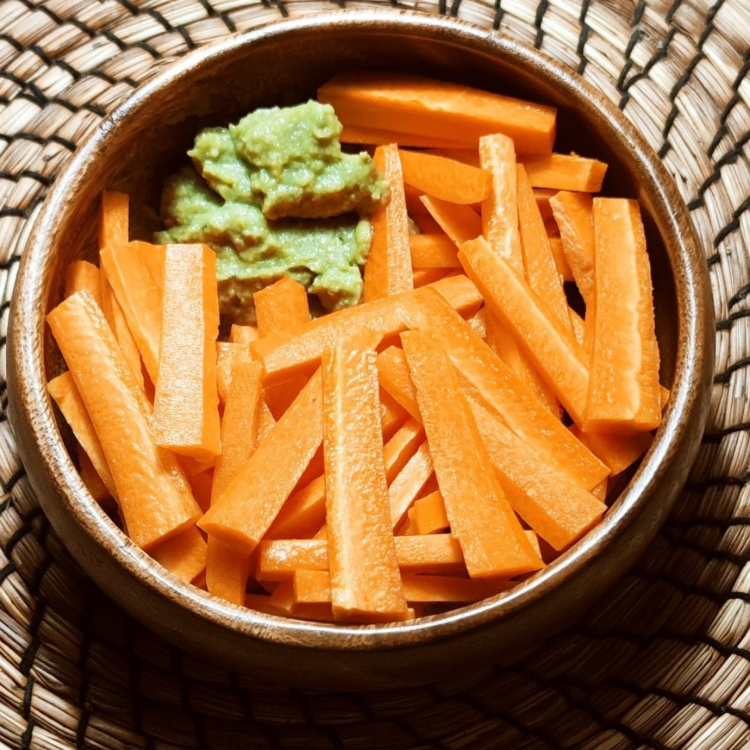 Crudités zanahoria y guacamole 🥕🥑 Crudités zanahoria y guacamole 🥕🥑