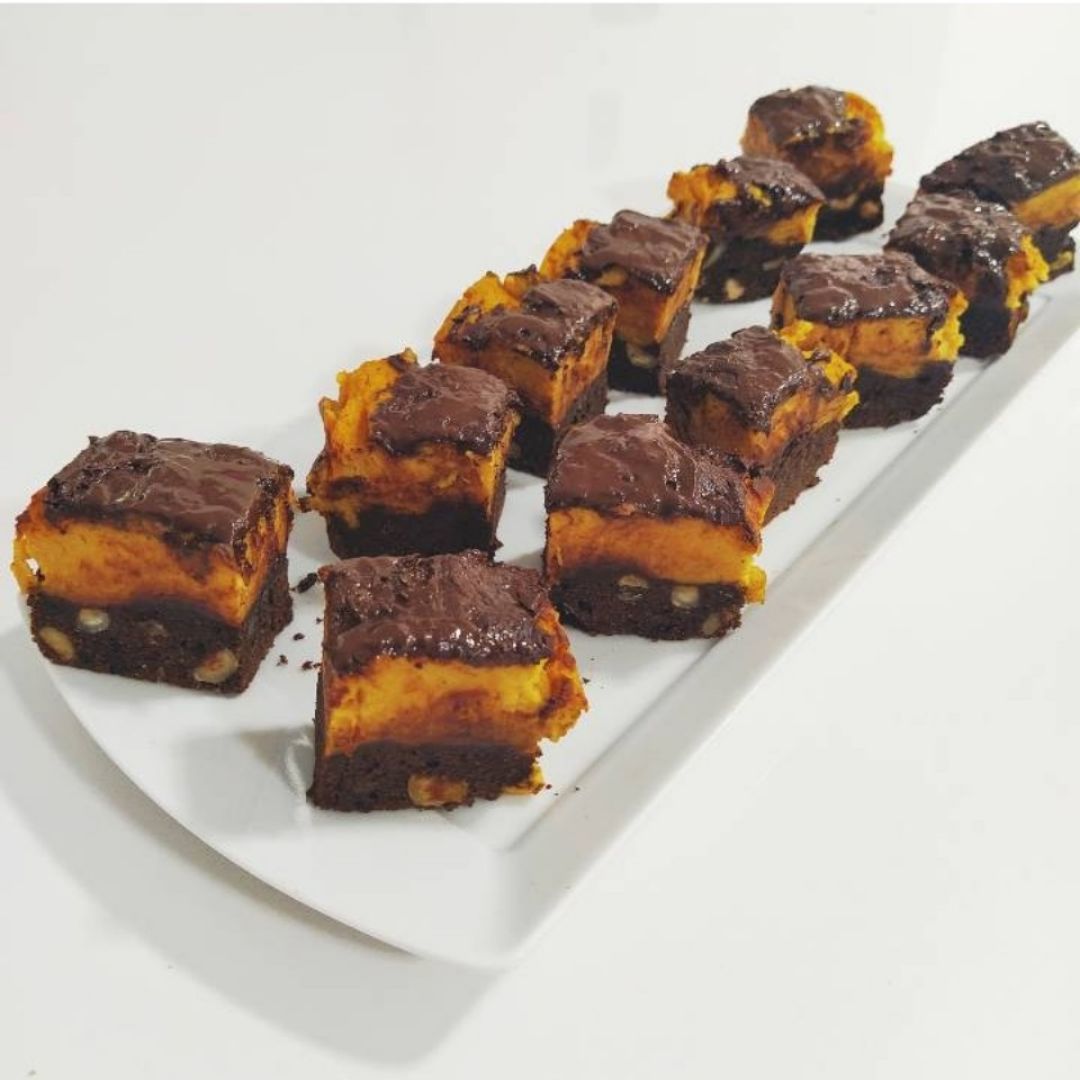 Brownie de chocolate 🍫 y calabaza 🎃 Brownie de chocolate 🍫 y calabaza 🎃