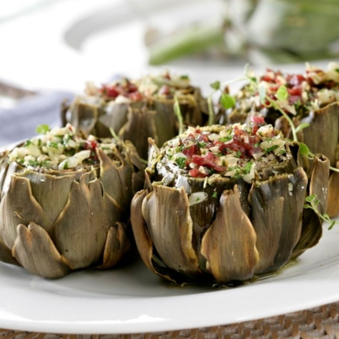 Alcachofas rellenas al horno Alcachofas rellenas al horno