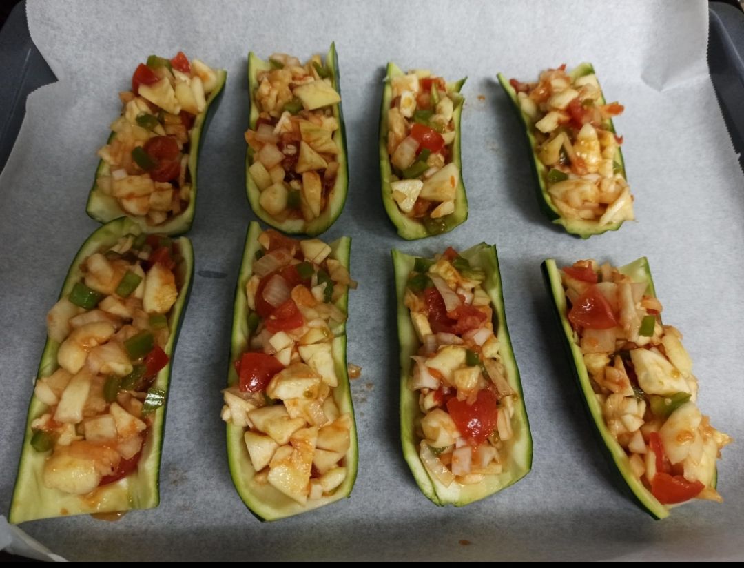 Calabacín relleno de verduras Paso 2 Calabacín relleno de verduras Paso 2