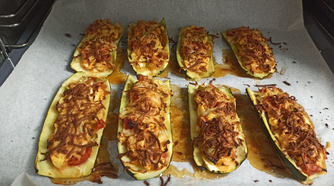 Calabacín relleno de verduras Paso 4 Calabacín relleno de verduras Paso 4