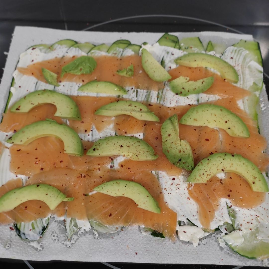 Shusi de calabacín y salmon Paso 2 Shusi de calabacín y salmon Paso 2