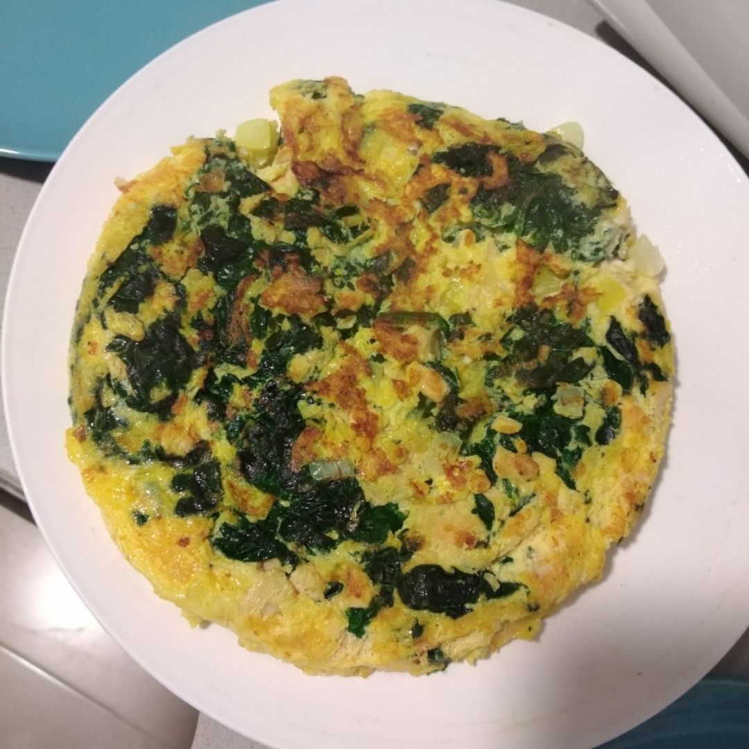 Tortilla de espinacas y salmón 