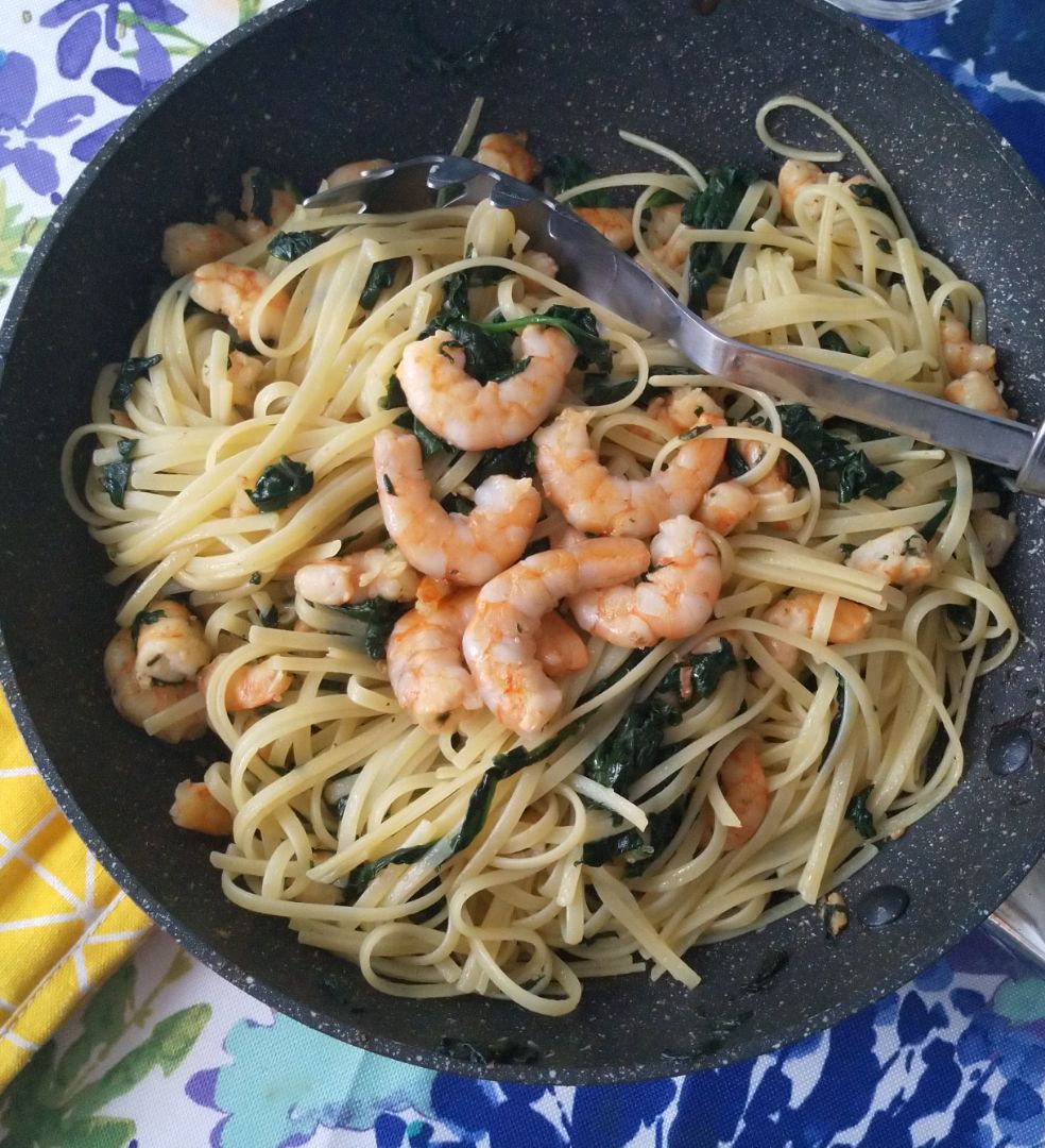 Pasta con langostinos Pasta con langostinos