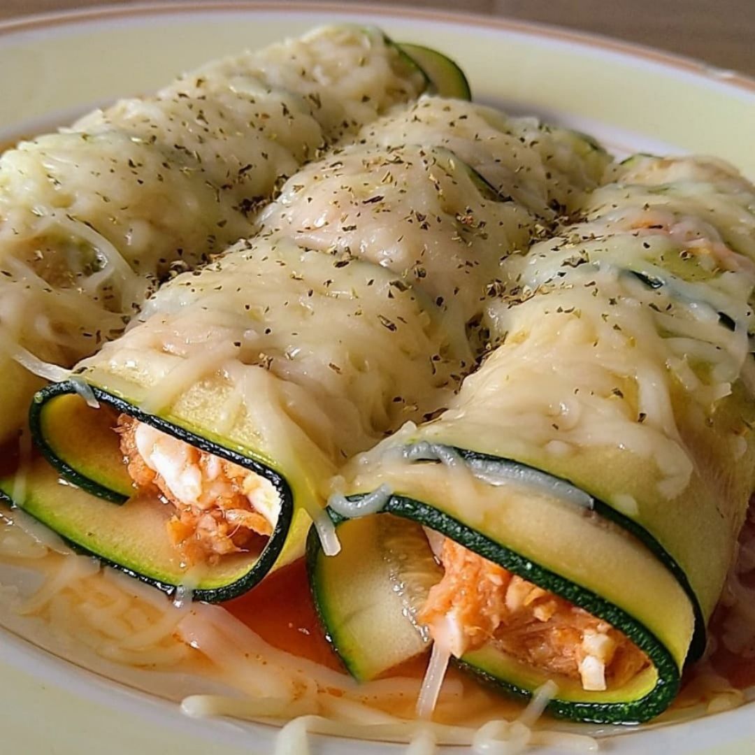 Canelones de calabacin Canelones de calabacin