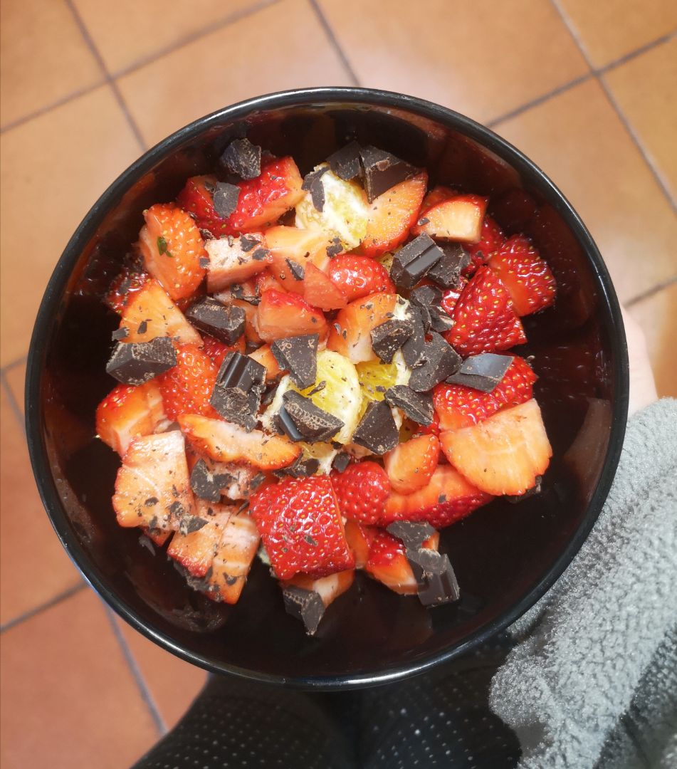 Fresas, naranja y chocolate 92% Fresas, naranja y chocolate 92%