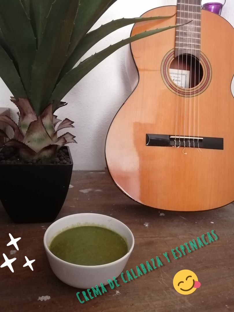 Crema de calabaza y espinacas