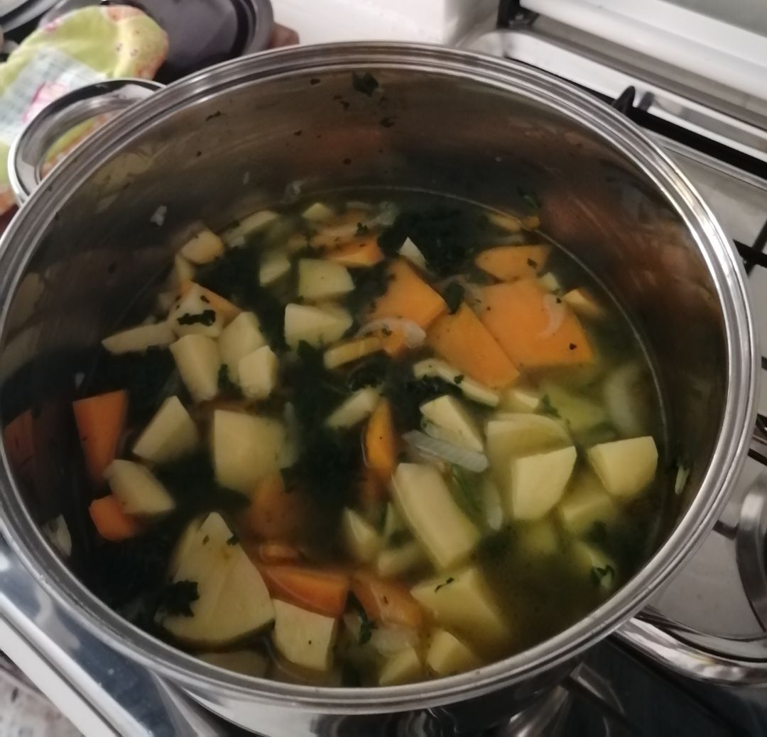 Crema de calabaza y espinacas Paso 3