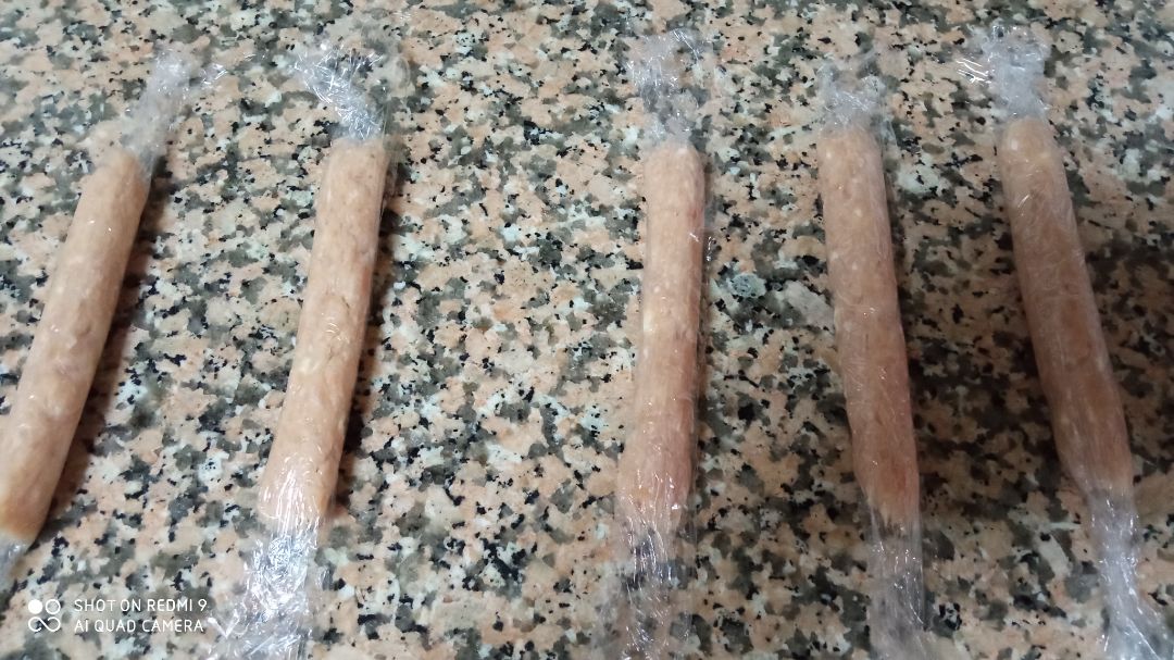 Salchichas de pollo Paso 3