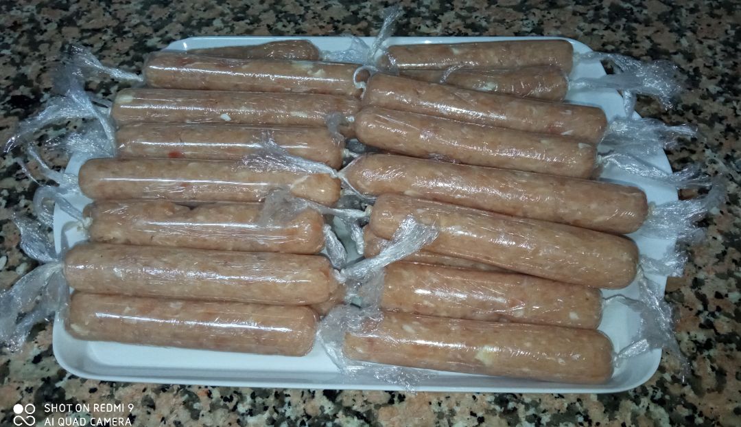 Salchichas de pollo Paso 4