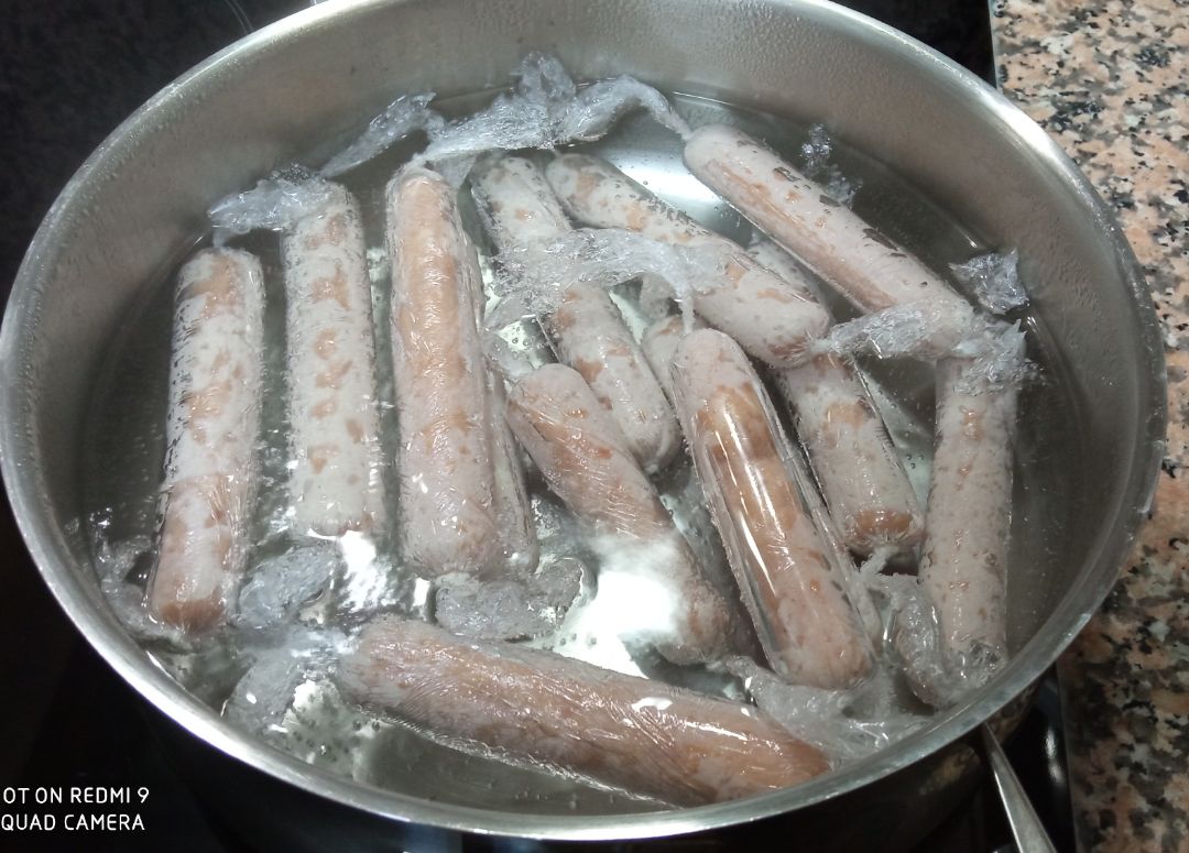 Salchichas de pollo Paso 5