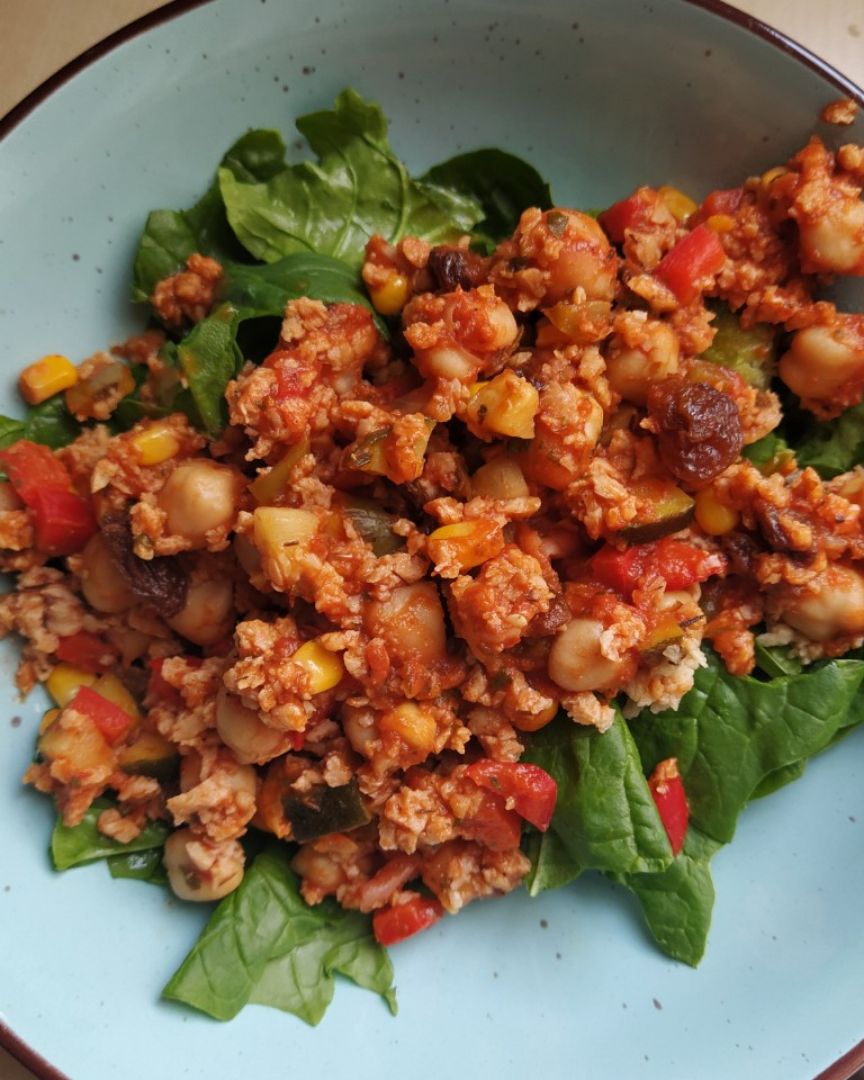 Chili vegano de garbanzos Chili vegano de garbanzos