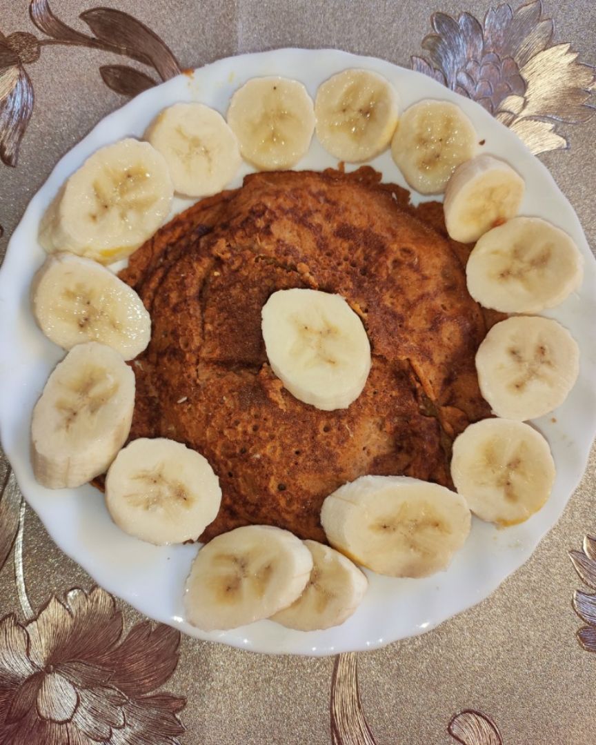 Tortitas de calabaza con plátano.