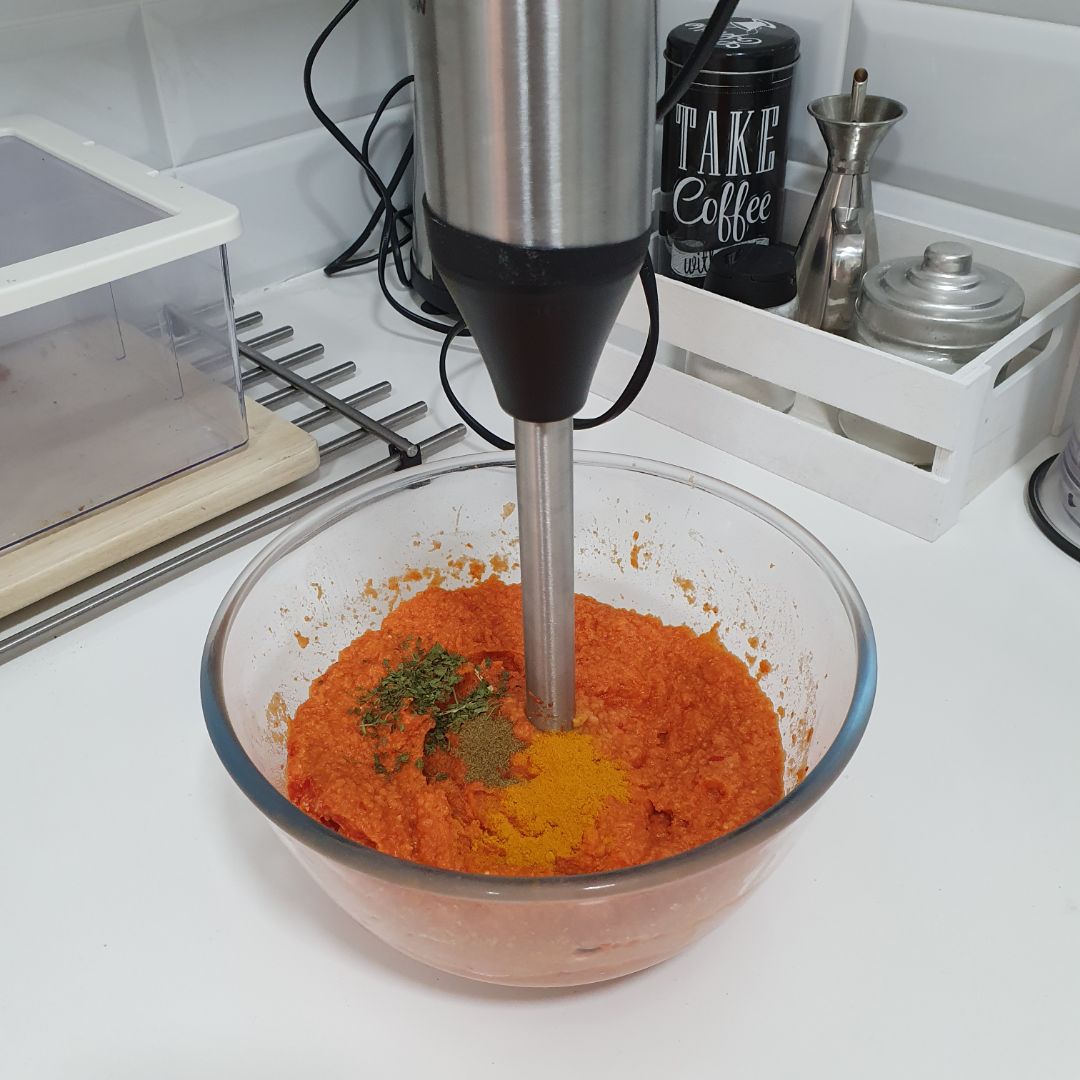 Hamburguesas de garbanzos y pimientos del piquillo  Paso 1