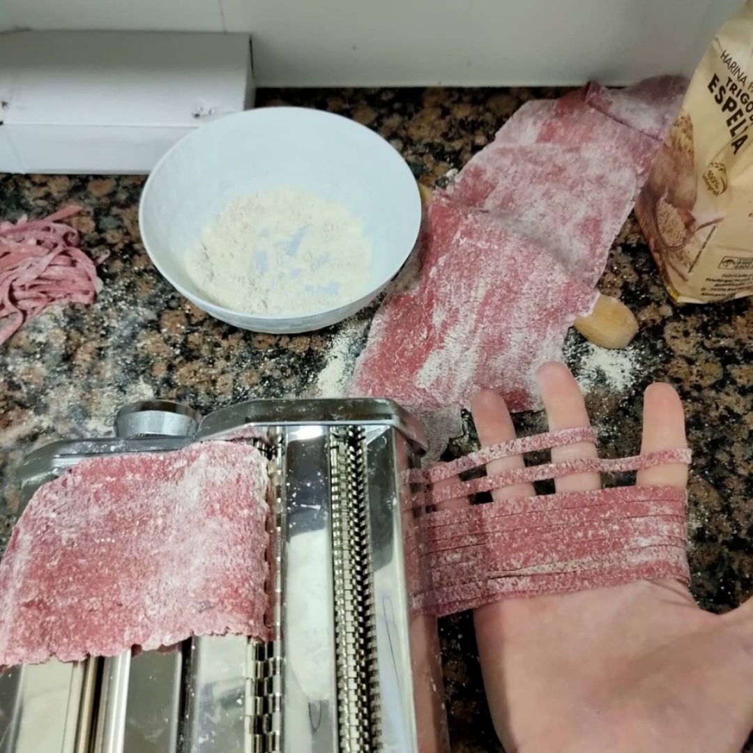 Pasta fresca de remolacha Paso 6 Pasta fresca de remolacha Paso 6